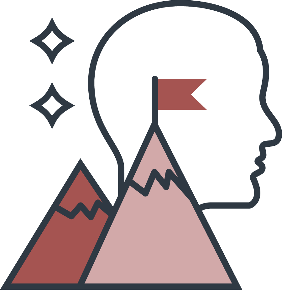 Mountains, mind, strategy icon