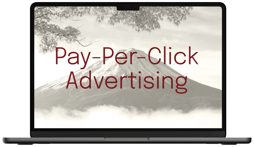 Laptop with Pay Per Click Advertising text